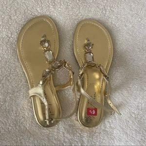 Gold Marc Fisher Sandals With Jewels
